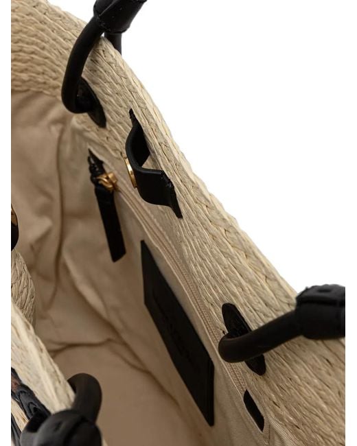 Marc O' Polo Natural Large Striped Logo-Patch Tote Bag