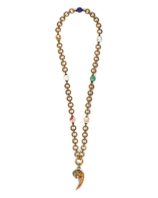 Etro Metallic Paisley-Parrot Crystal Necklace