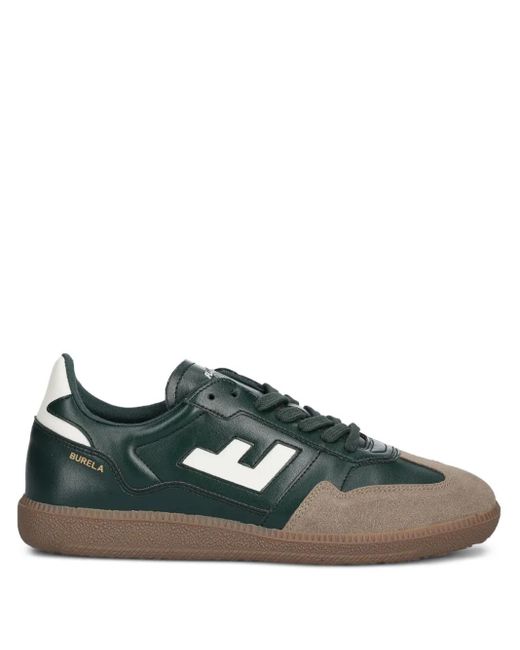 Flamingos Green Suede-Panel Leather Sneakers