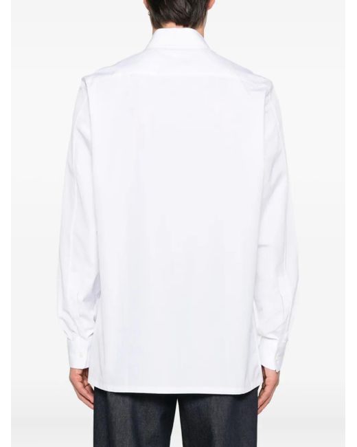 Givenchy Overhemden ,Wit ,Katoen Gelogoëerd Katoenen Overhemd Met Contrasterend Gestikt Logo in het White voor heren