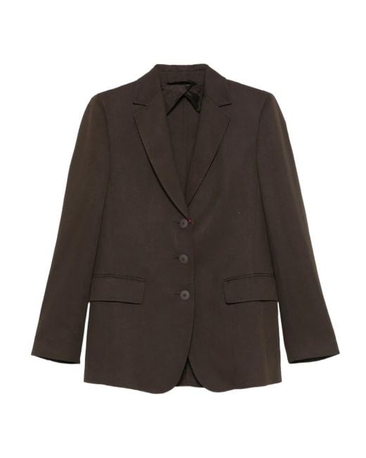 Max Mara Brown Three-Button Acetate Blazer