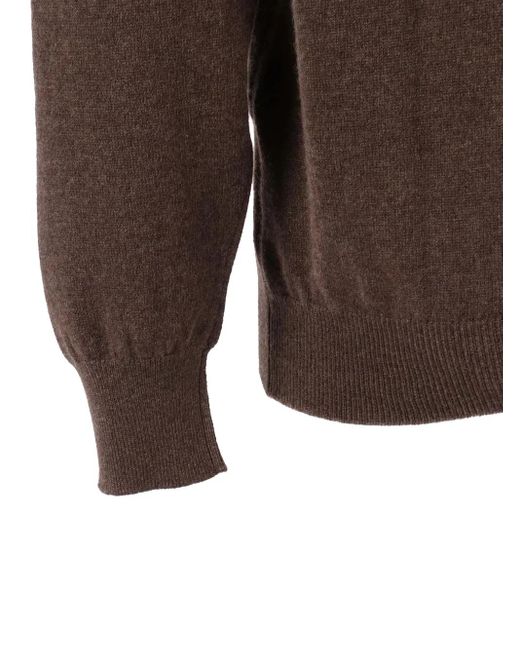 Fedeli Brown Turtleneck Sweater for men