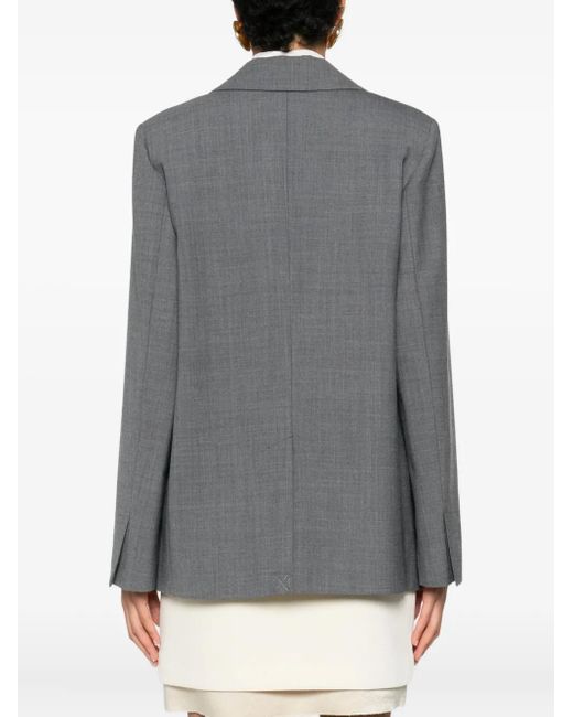 Semicouture Gray Isabella Button-Fastening Blazer