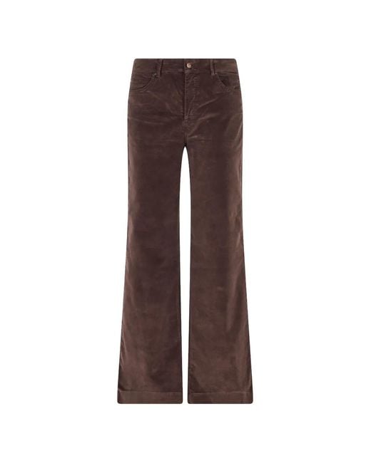 CIGALA'S Brown Corduroy High-Waisted Trousers