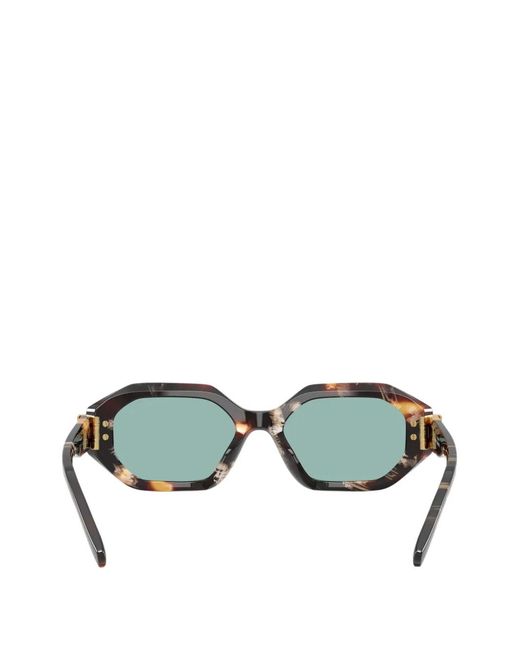 Tory Burch Green Double T Geometric-Frame Sunglasses