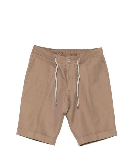 Barba Napoli White Capri Drawstring Shorts for men
