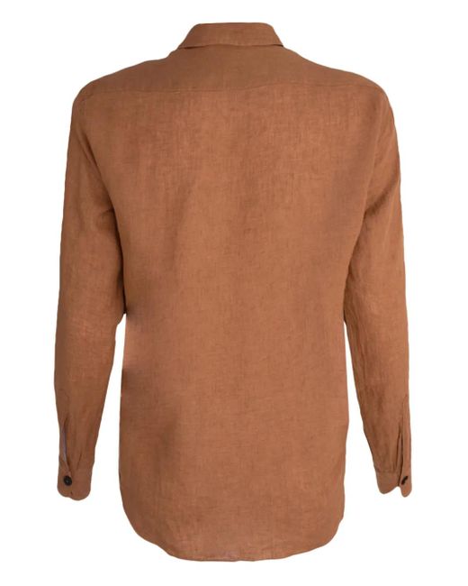 Alessandro Gherardi Brown Linen Shirt for men