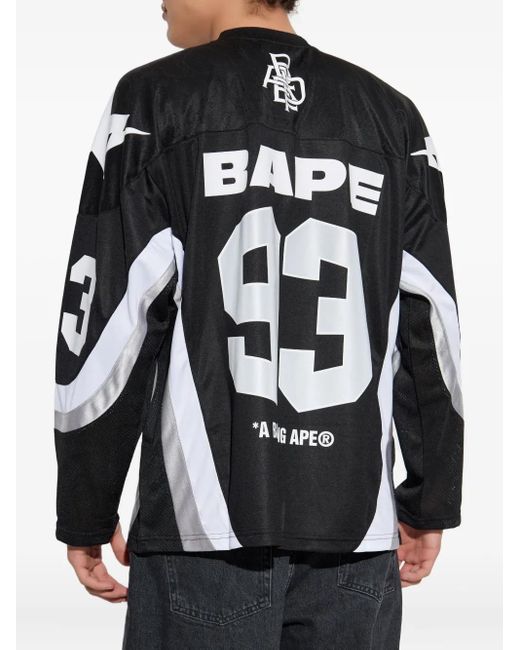 T-Shirt Con Applicazione di A Bathing Ape in Black da Uomo