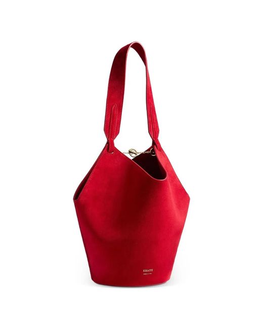 Khaite Red Mini Lotus Tote