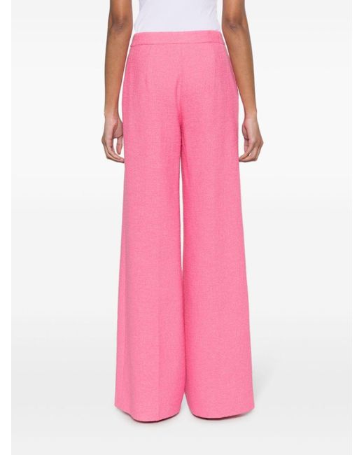 Moschino Pink Straight-leg Bouclé Trousers