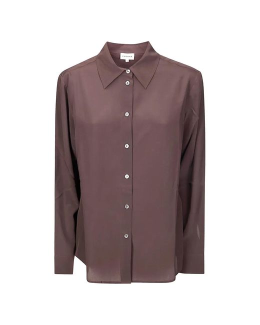 P.A.R.O.S.H. Brown Sweet Long-Sleeve Silk Shirt