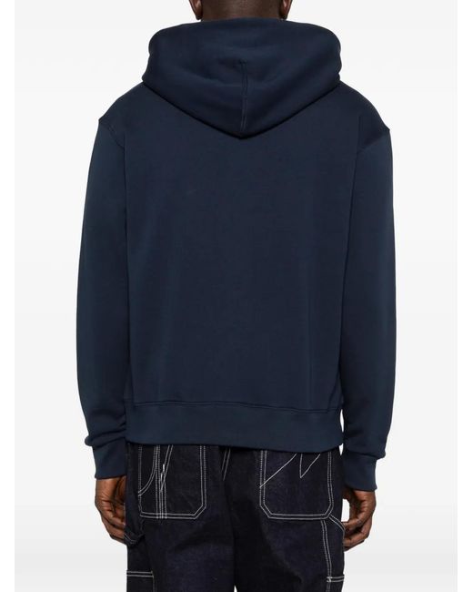 KENZO Blue Logo-Patch Hoodie for men