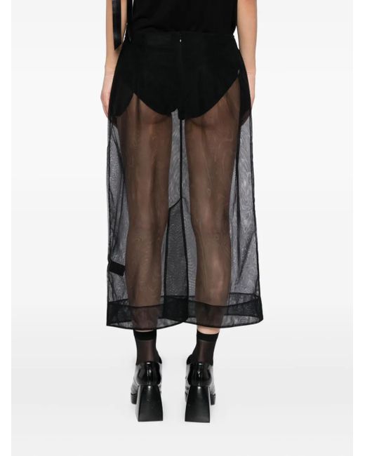 Simone Rocha Black Ribbon-Embellished Skirt