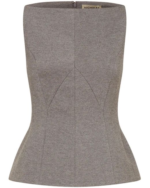 Top Simmy Nicholas de color Gray