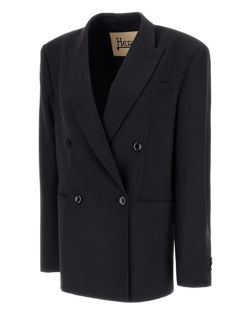 Herno Black Double-Breasted Blazer