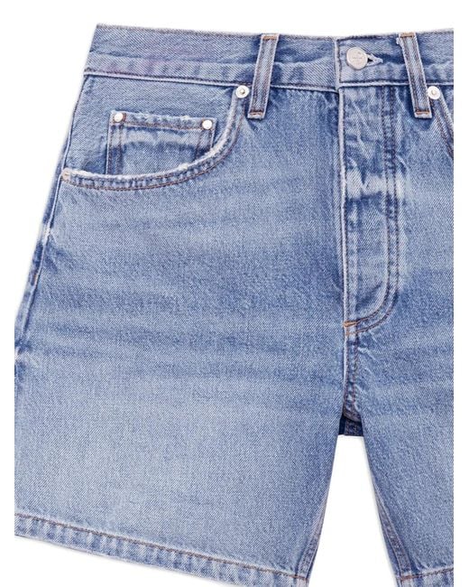 Anine Bing Blue Delaney Denim Mini Shorts