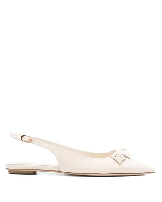 Stuart Weitzman Natural Leather Flats