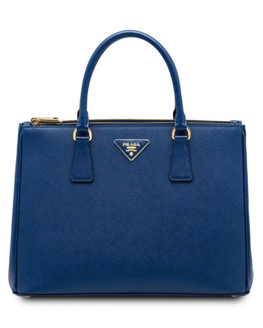 Prada Blue Galleria Medium Saffiano Leather Bag