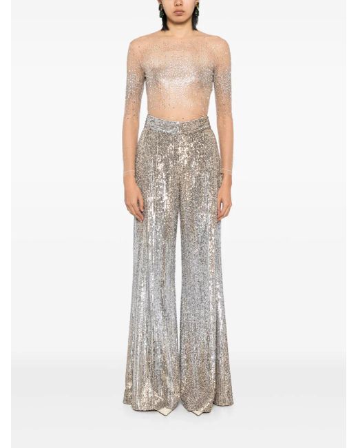 Elie Saab Metallic Gradient-Sequinned Trousers
