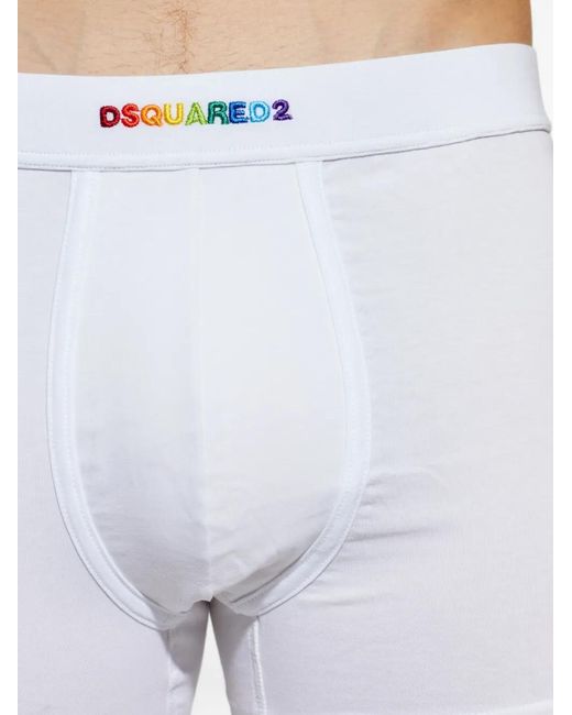 DSquared² White Logo-Embroidered Boxers for men