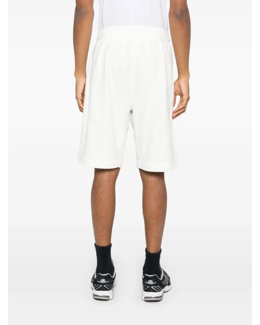 C P Company White Lens-Detail Track Shorts for men