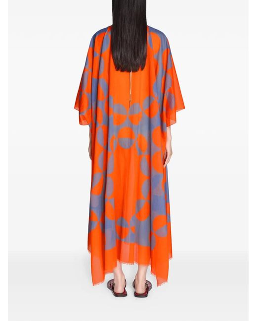 Dries Van Noten Orange Printed Kaftan