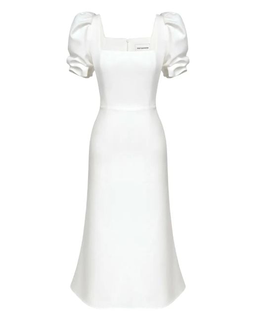 Abito Midi A Godet Con Scollo Quadrato di POST MERIDIEM in White