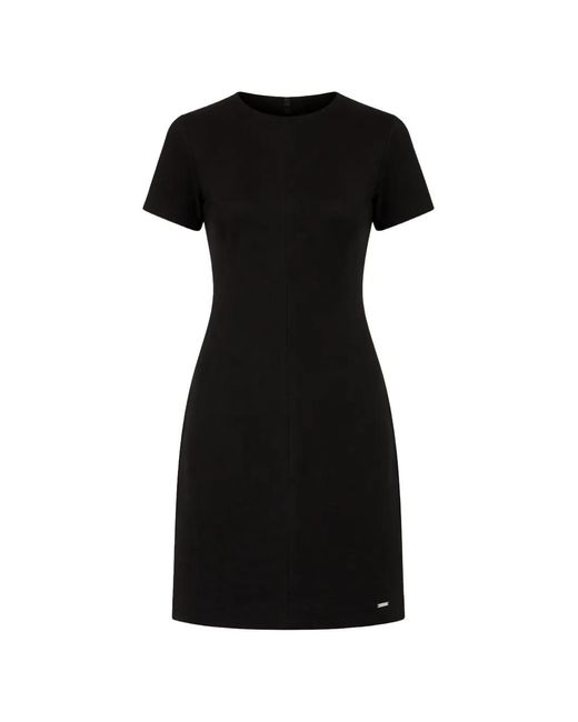 Calvin Klein Black Crew-Neck Mini Dress