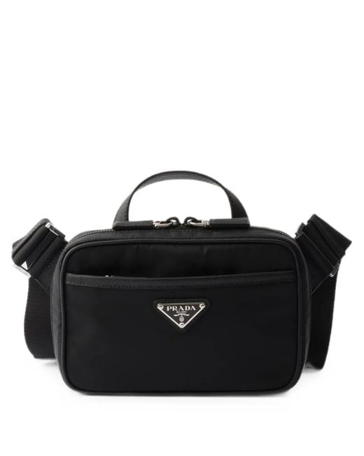 Prada Black Re-Nylon And Saffiano Leather Shoulder Bag for men
