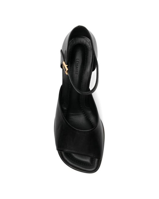 Lemaire Black Sandales En Cuir À Bout Carré