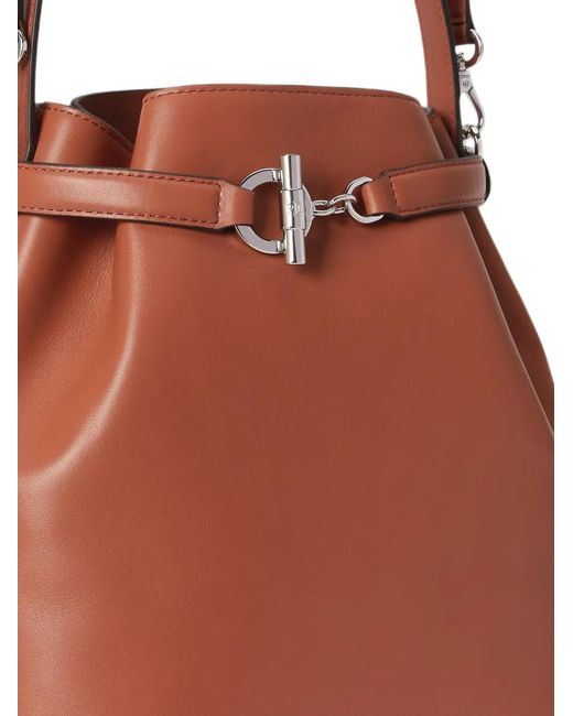 Ralph Lauren Red Blaike Toggle-Fastening Bucket Bag