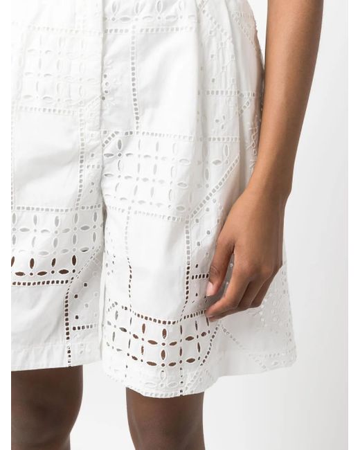 Shorts Con Perforaciones MSGM de color White