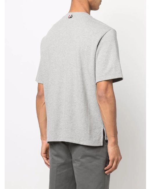 Thom Browne Gray Patch Pocket Cotton T-shirt for men