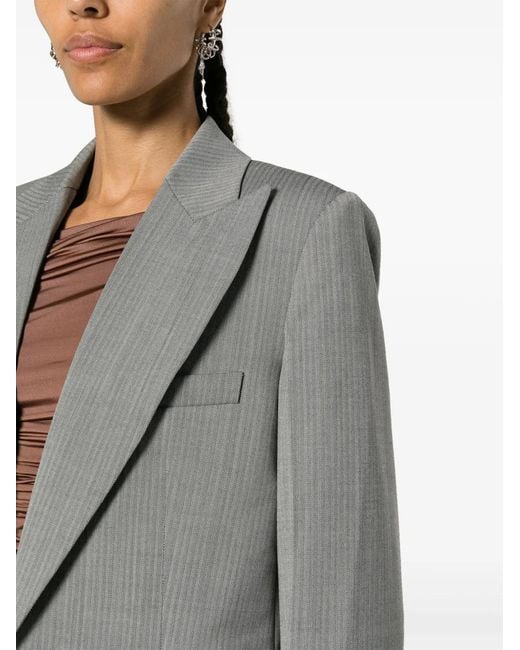 Helmut Lang Gray Peak-Lapel Single-Breasted Blazer