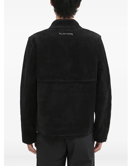 Filling Pieces Black Suede Zip-Front Jacket for men