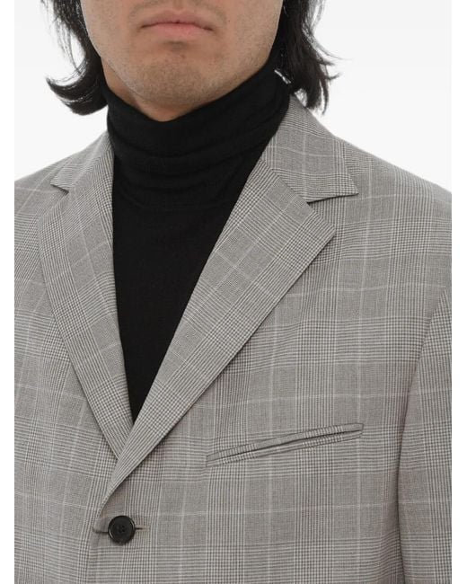 Corneliani Gray Checked Single-Breasted Jacket for men