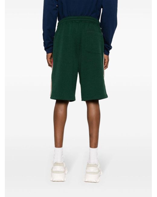Gucci Green GG-jacquard Jersey Track Shorts for men