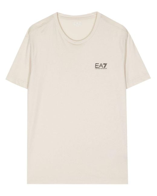 EA7 T-Shirt mit Logo-Print in Natural für Herren