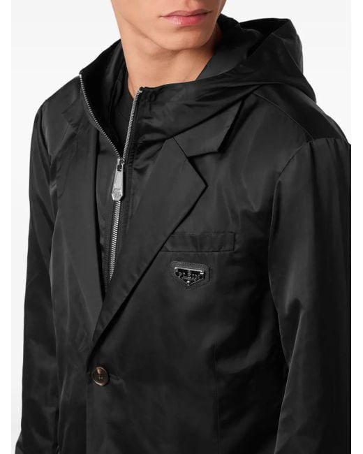 Philipp Plein Black Blazer Hoodie Gigolo Fit for men