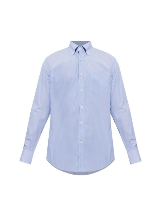 Paul & Shark Blue Striped Button-Down Shirt for men