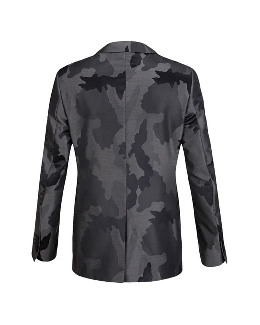 Billionaire Black Camouflage-Pattern Blazer for men