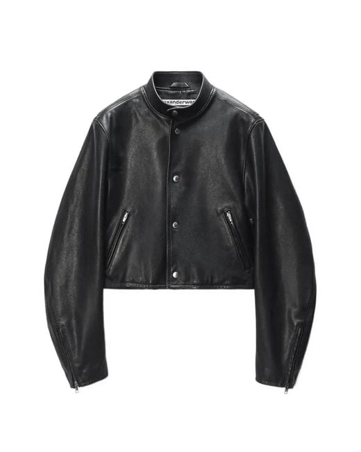 Alexander Wang Black Buttoned Leather Jacket