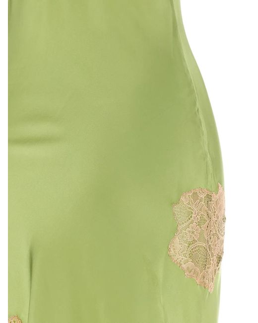 Vaillant Studio Green Lace-Detail Mini Dress