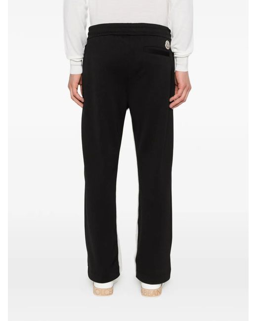 Moncler Black Contrast Panel Trousers for men
