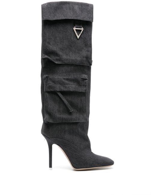 The Attico Black Sienna 105Mm Denim Boots