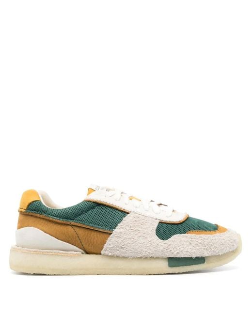 Clarks Blue Colour-Block Low-Top Sneakers for men