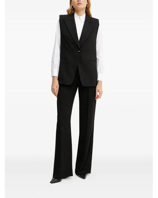 Elisabetta Franchi Black Pleated-Detail Trousers