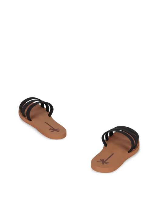 Manebí Black Eva Flat Sandals