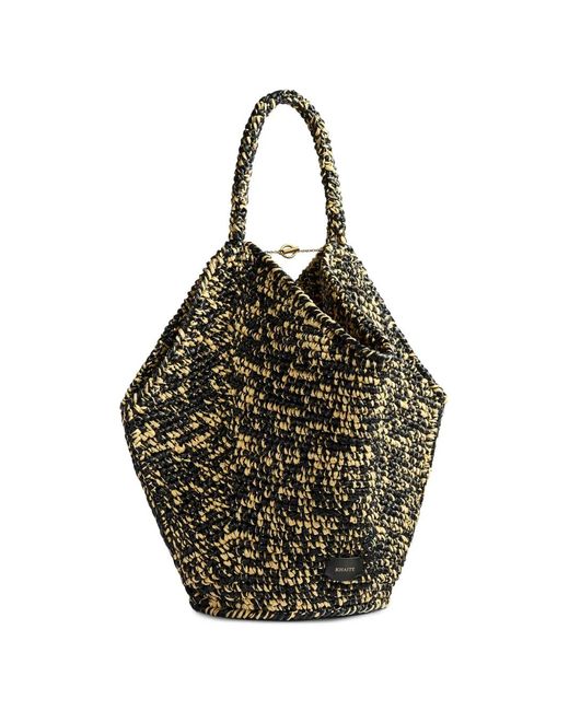 Khaite Black Logo-Patch Tote Bag