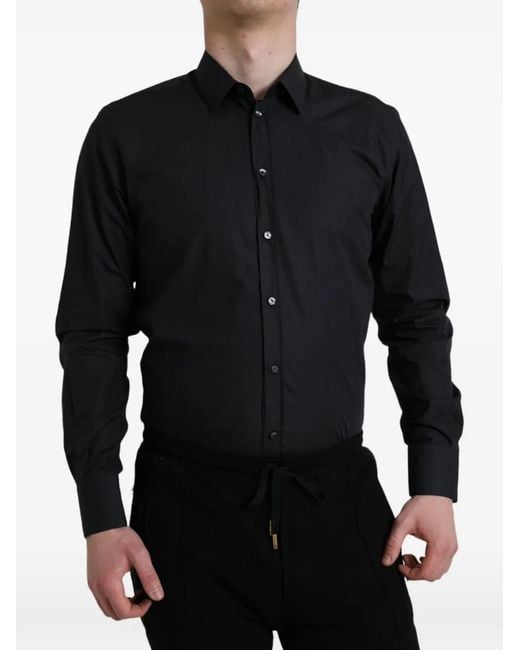 Dolce & Gabbana Black Button-Up Shirt for men